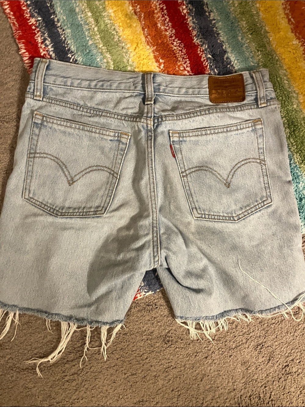 Levi's Light Blue High-Rise Wedgie Cutoff Shorts